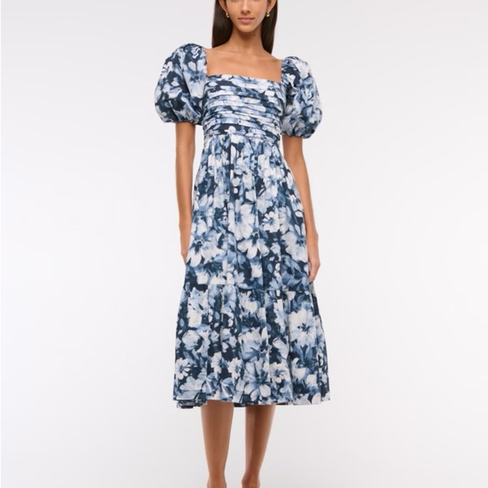 Abercrombie & Fitch Blue Floral Midi Dress